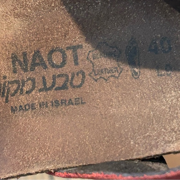 Naot Red Wand Strappy Leather Kitten Wedge Sandal Size 40 (9) - Picture 10 of 12